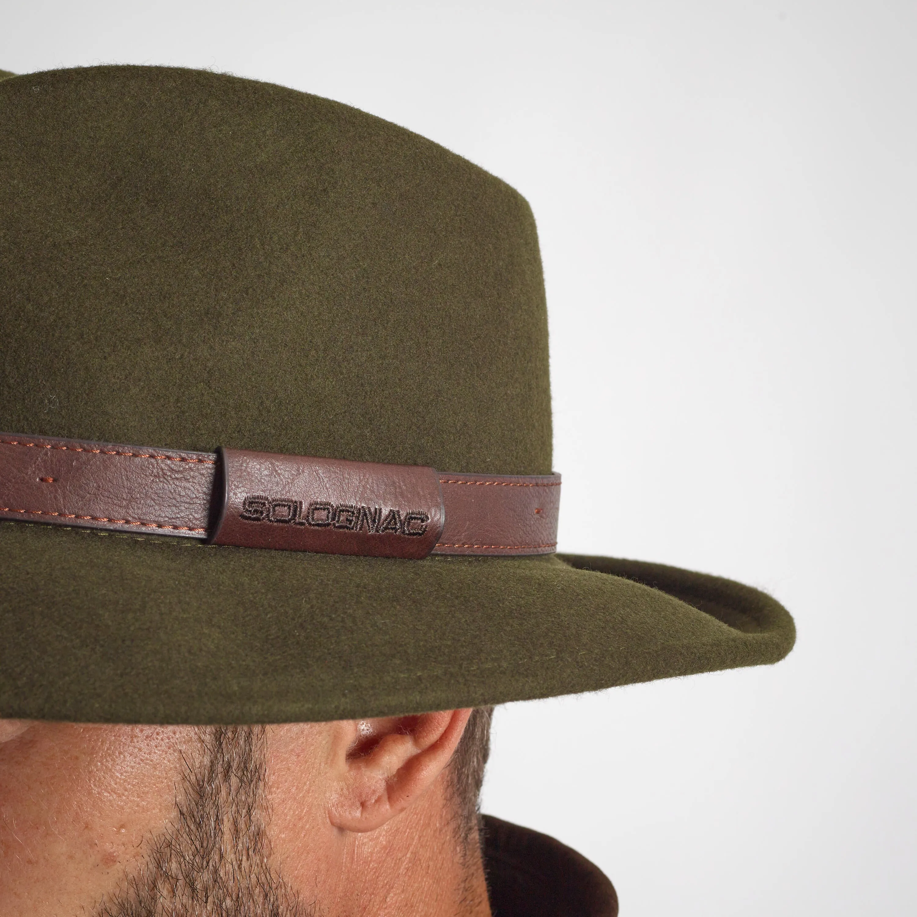 Hunting hat 100 water-repellent green SOLOGNAC, dark khaki