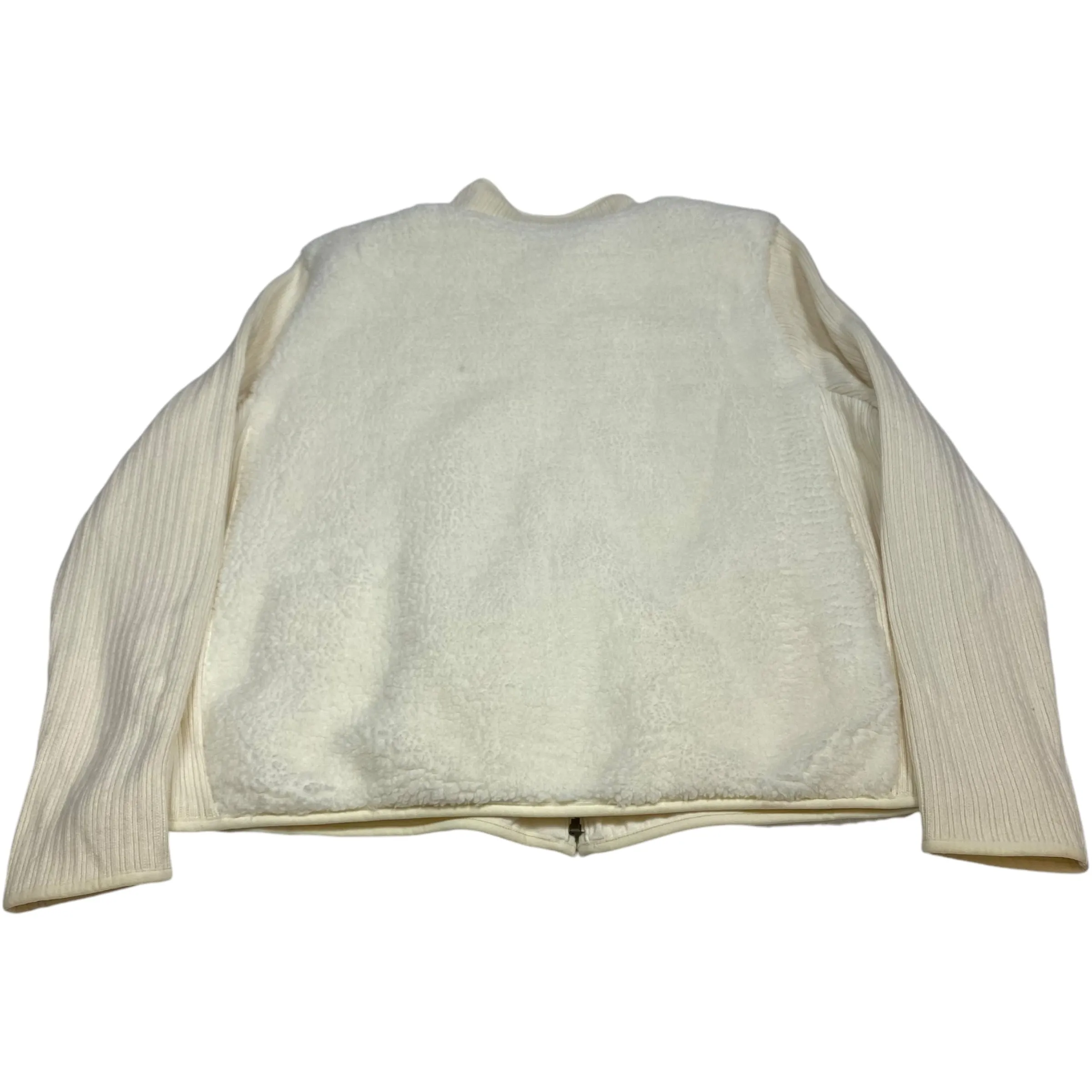 Jacket Faux Fur & Sherpa By Talbots In Cream, Size: 3x