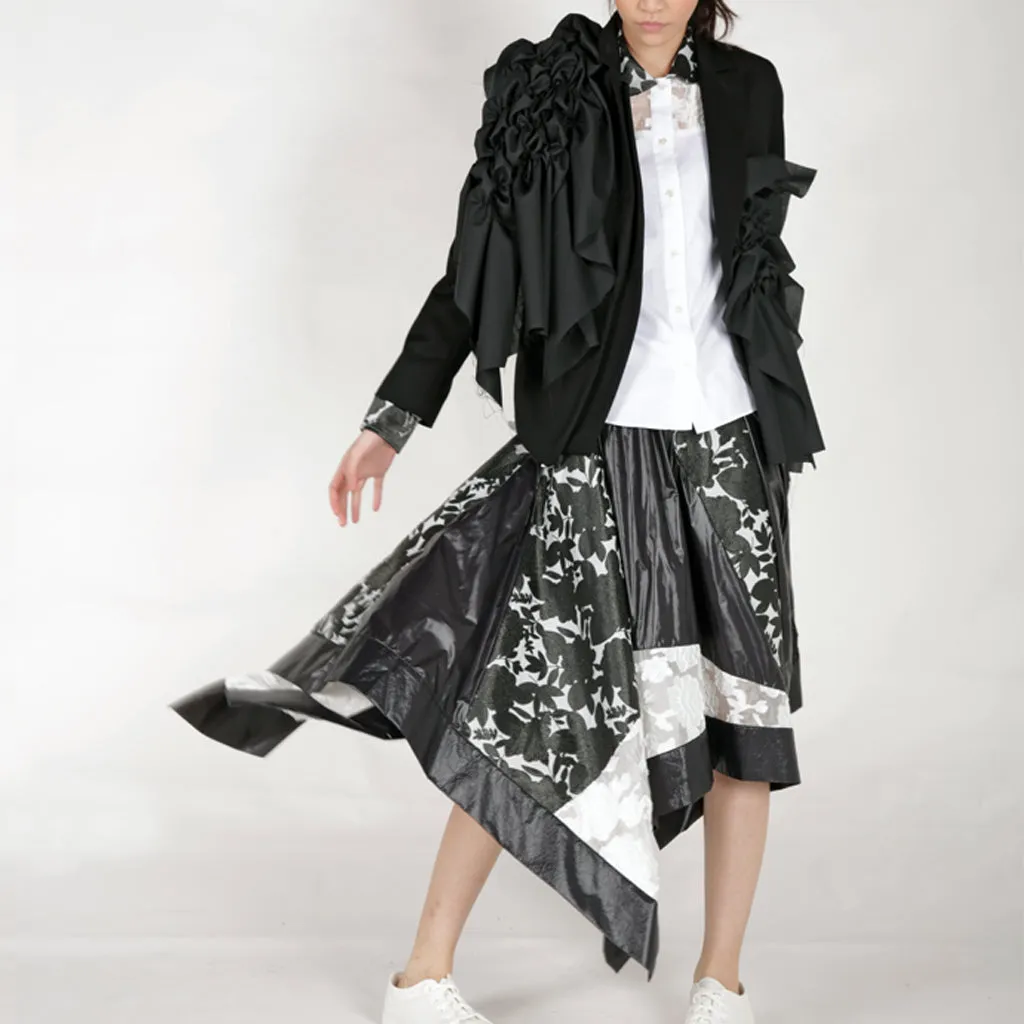 Jacket - Gathered Panels & Double Lapels