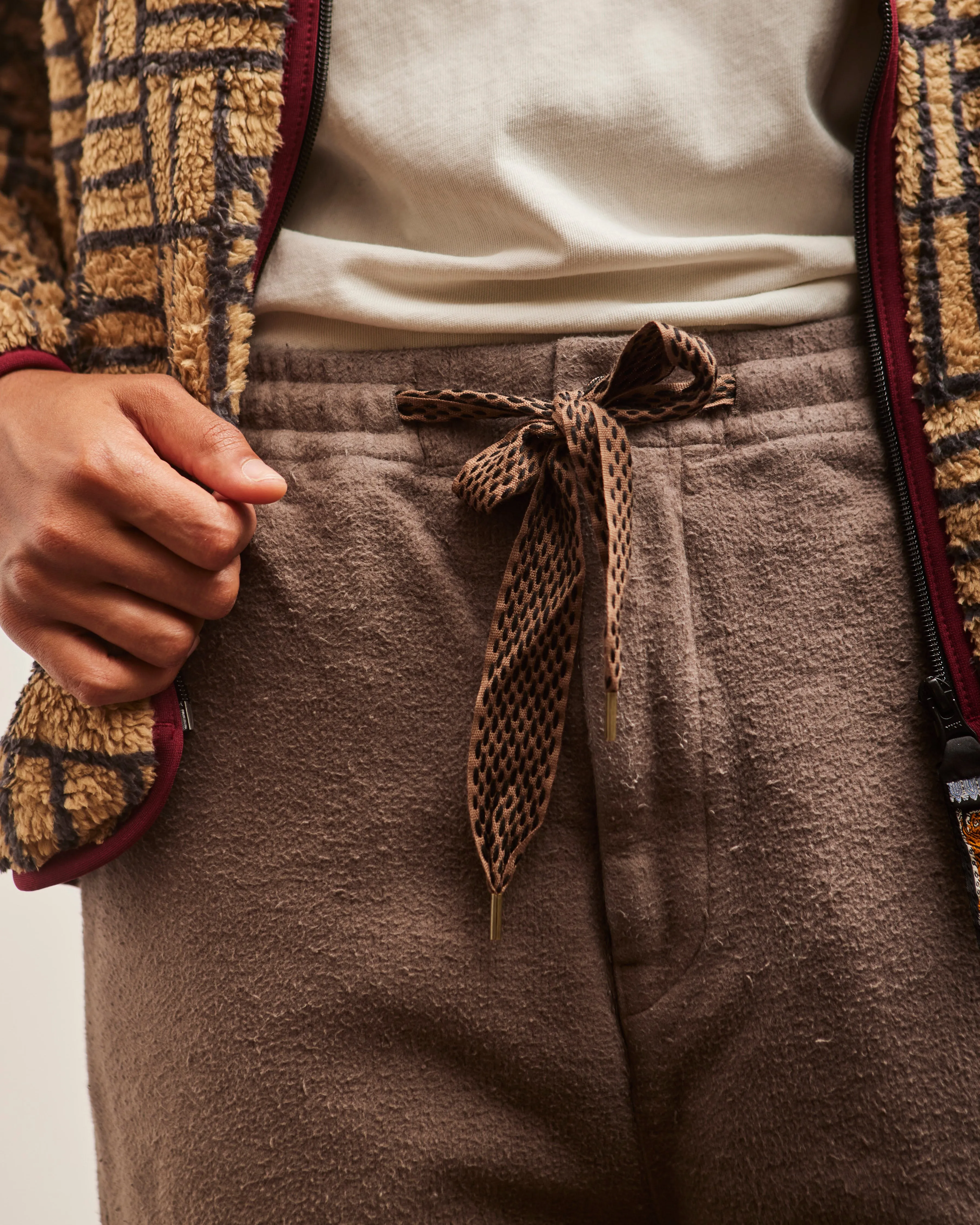 Kapital Napped Heat-Corduroy Easy Pants, Grey