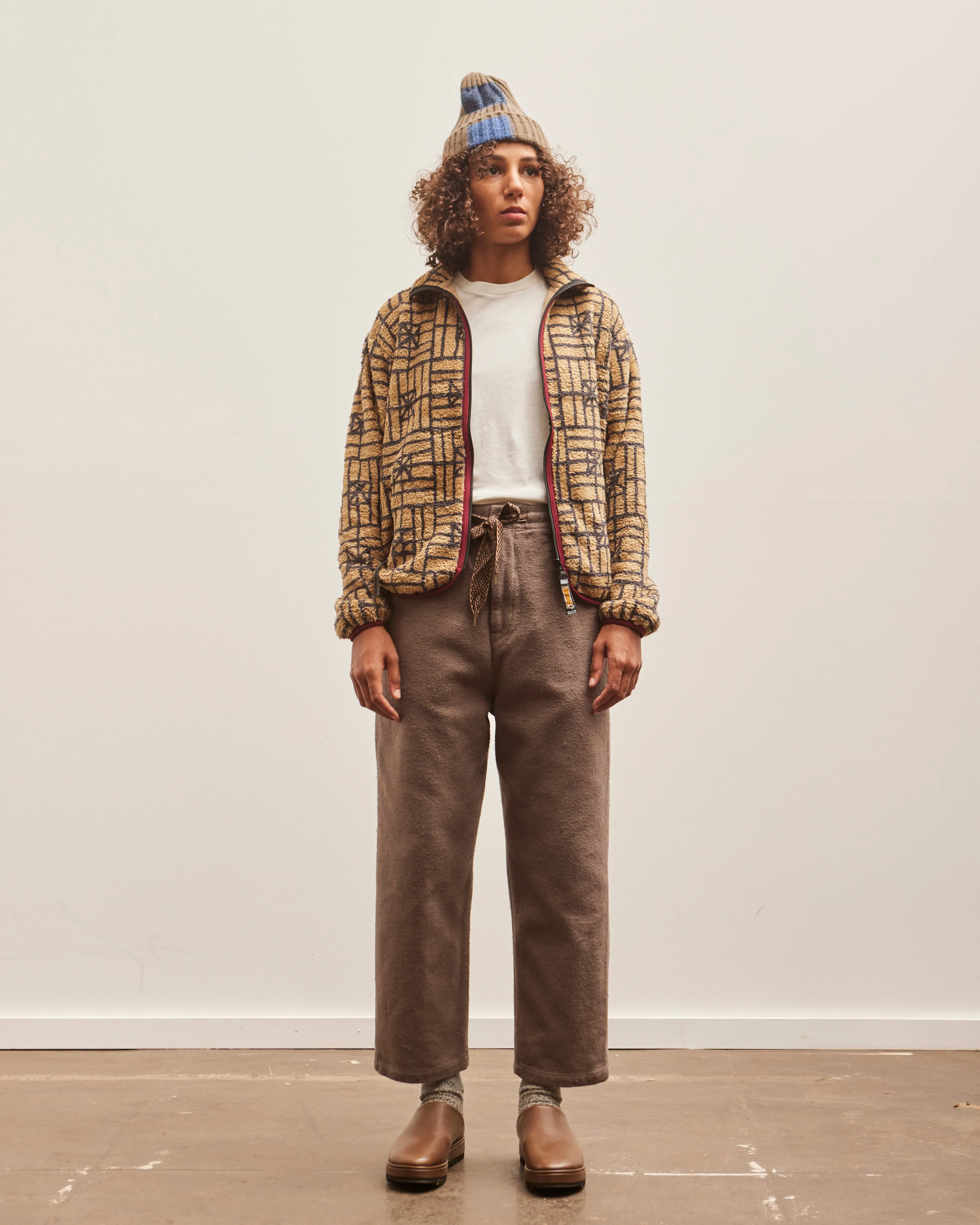 Kapital Napped Heat-Corduroy Easy Pants, Grey