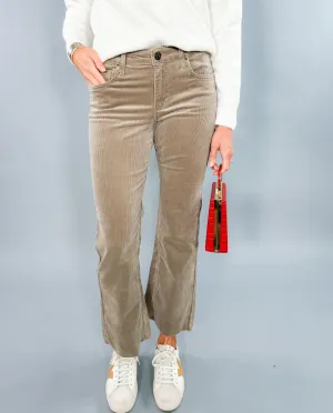 Kelsey Rosemary Corduroy Mid Rise Ankle Flare Pants