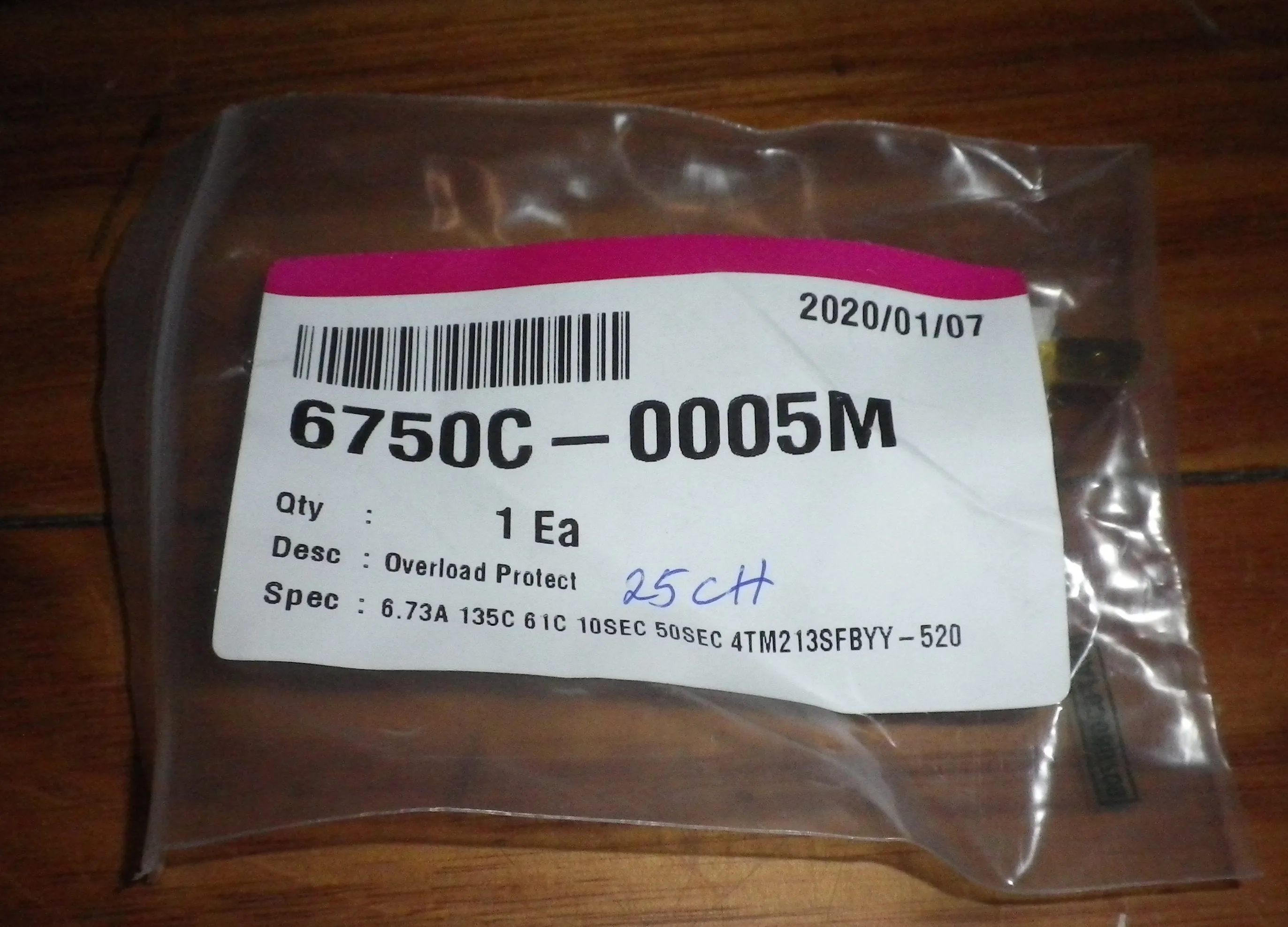 Klixon 4TM Fridge Compressor Overload Cutout - Part # 6750C-0005M, 213SFBYY-520