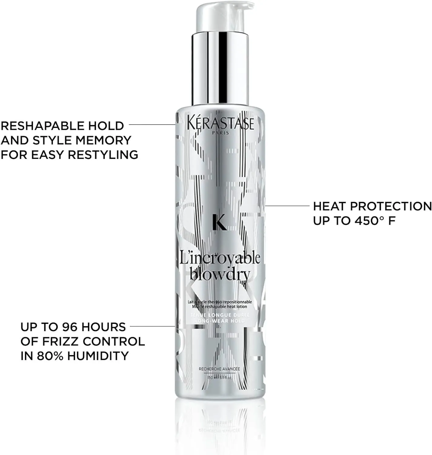 Kérastase Coiffage Couture, Protective & Styling Heat Lotion, SRS Technology with Micro-Beeswax, Reshapable & Longwear Hold for All Hair Types, Long-Lasting Anti-Frizz, L'Incroyable Blow-dry, 150ml