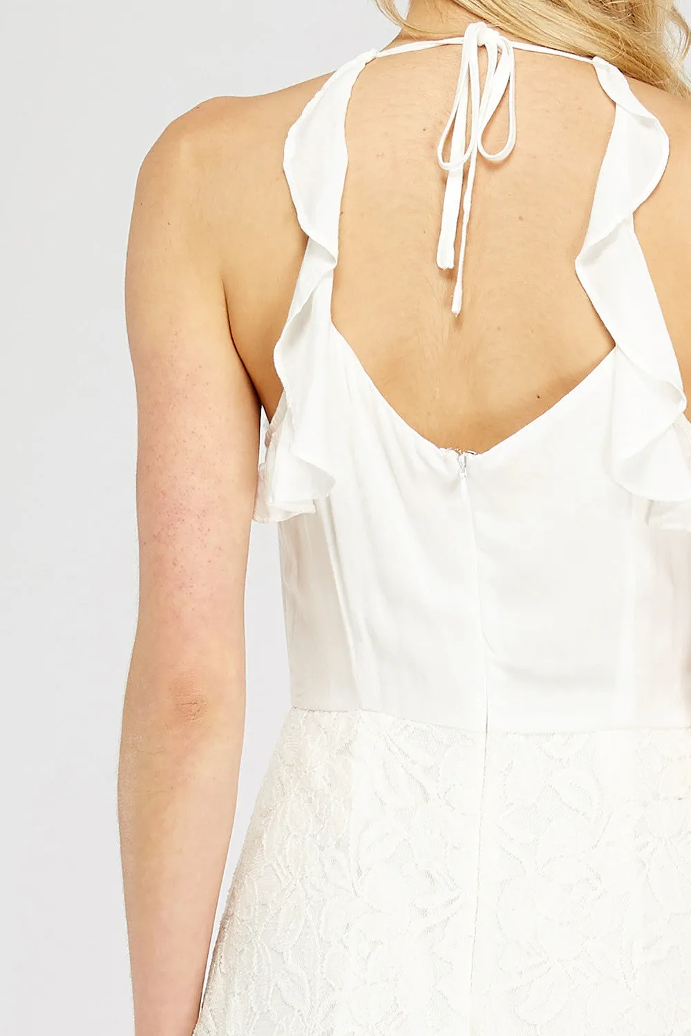 Lace & Ruffle Maxi Romper