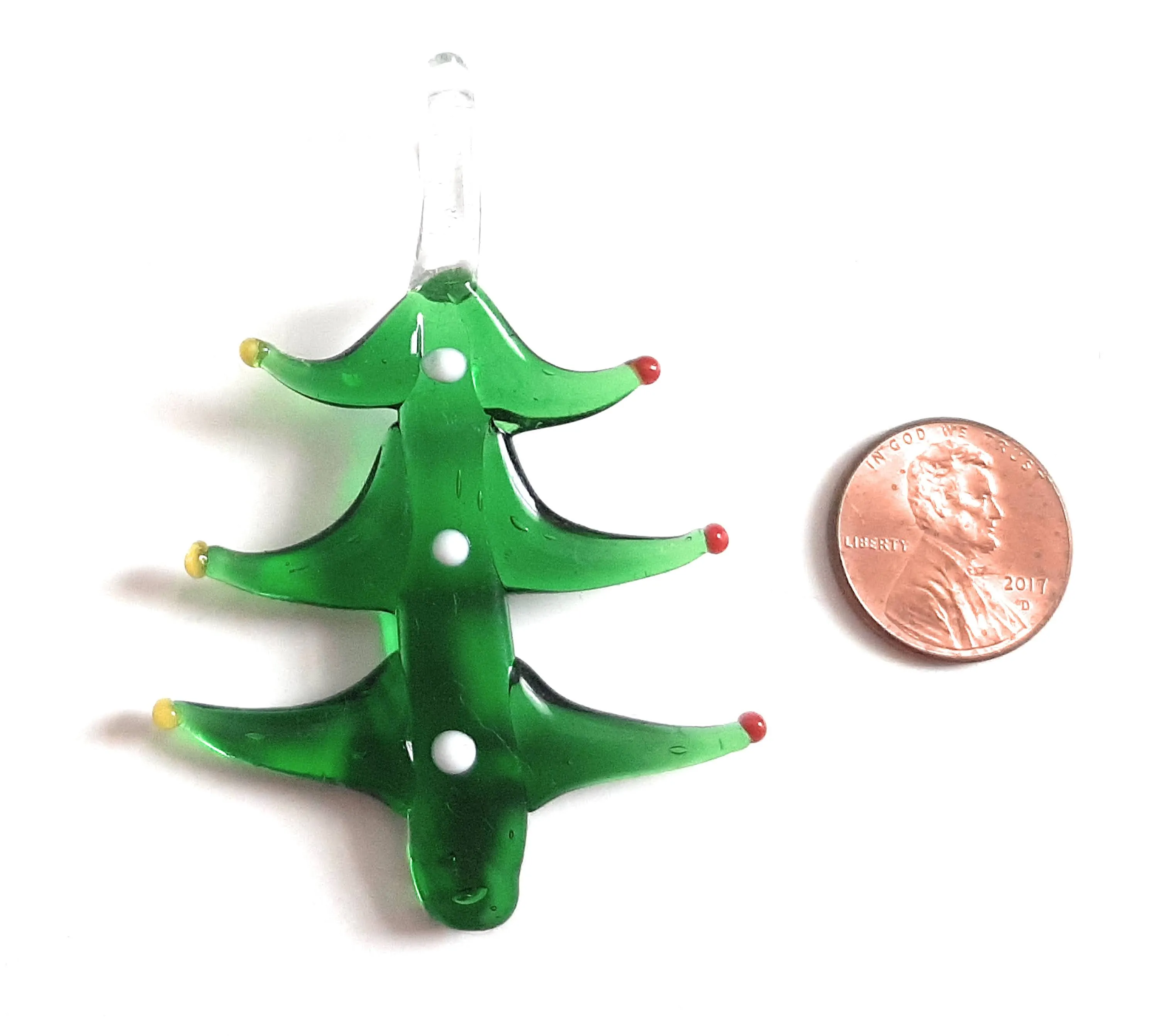 Lampwork Glass Christmas Tree Pendant CH01