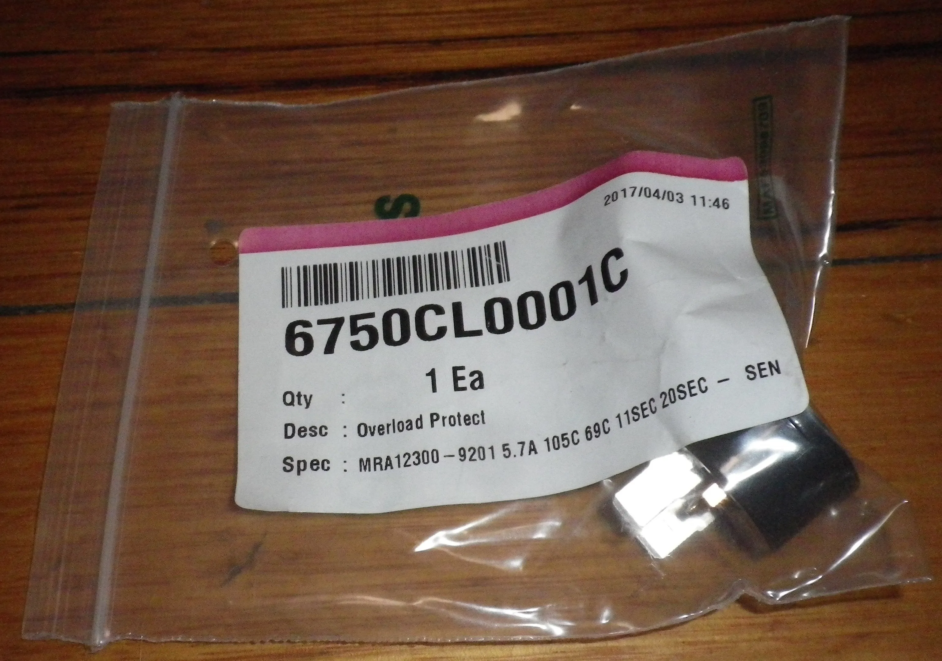 LG Fridge Compressor Overload Cutout - Part # 6750CL0001C, MRA12300-9201
