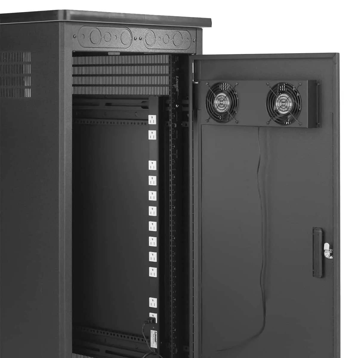 Lowell Mfg Fan Panel-Rear Door, Two 4.7in Whisper Fans, 50cfm Each