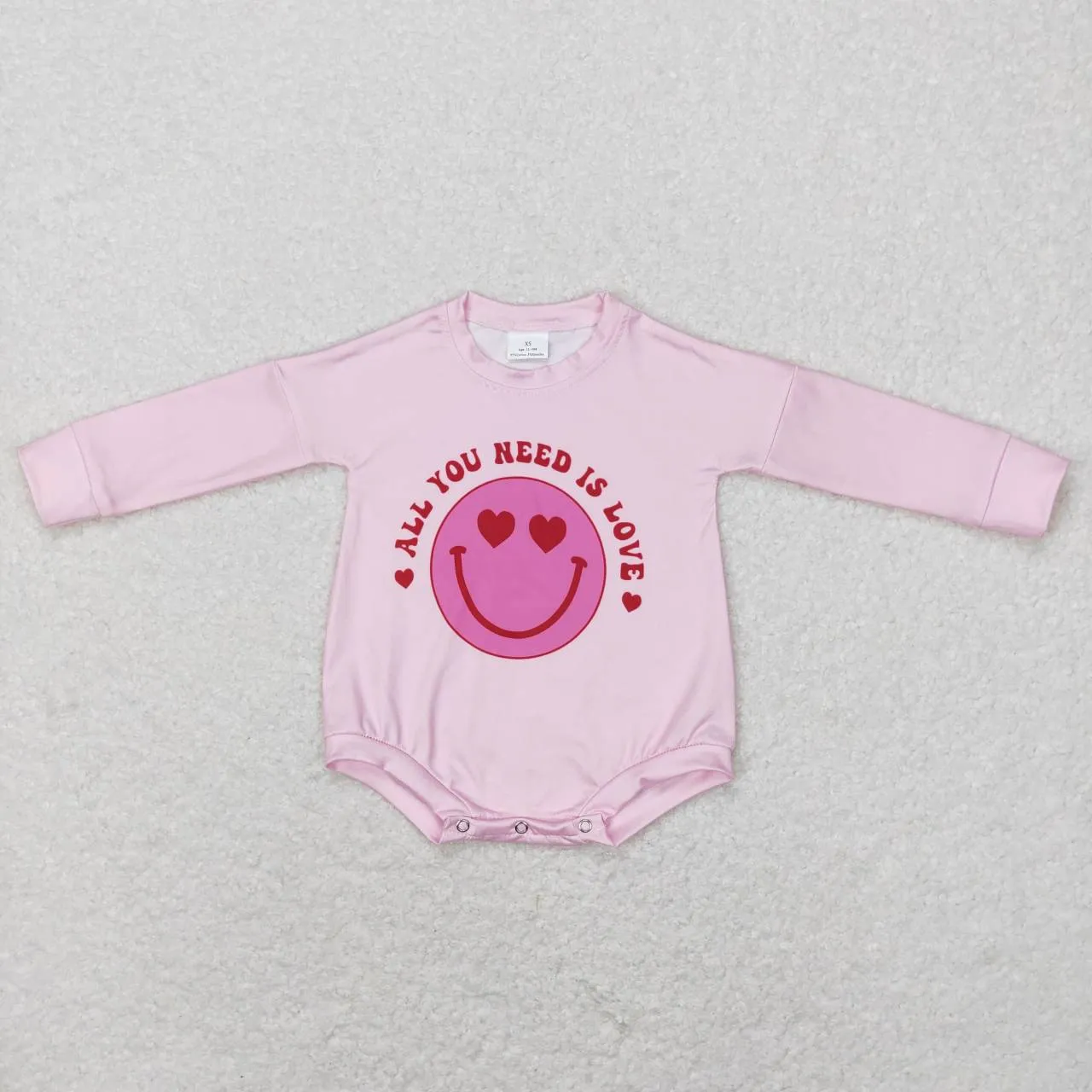 LR0765 baby girl clothes all you need is love print valentines day romper