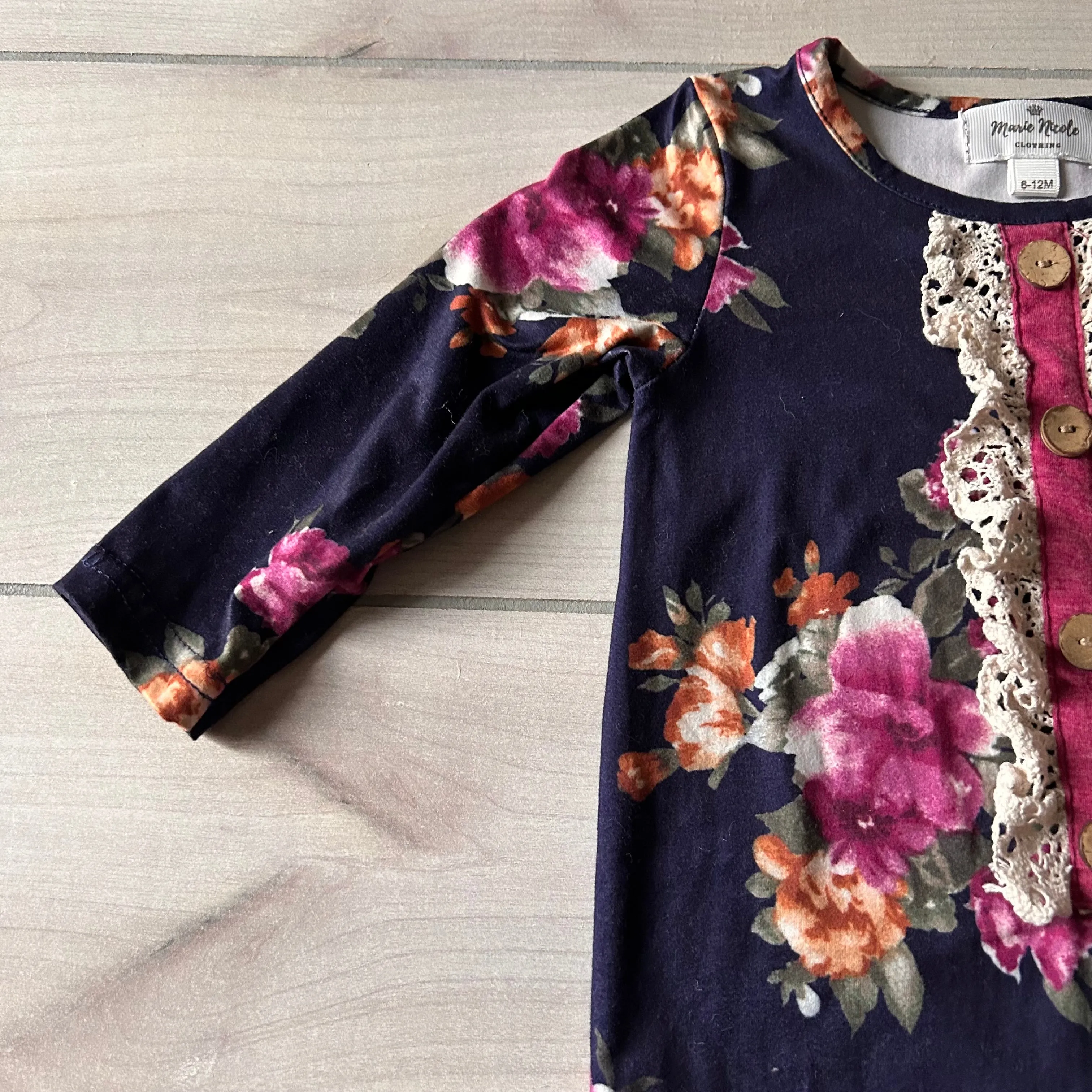 Marie Nicole Navy Floral Romper