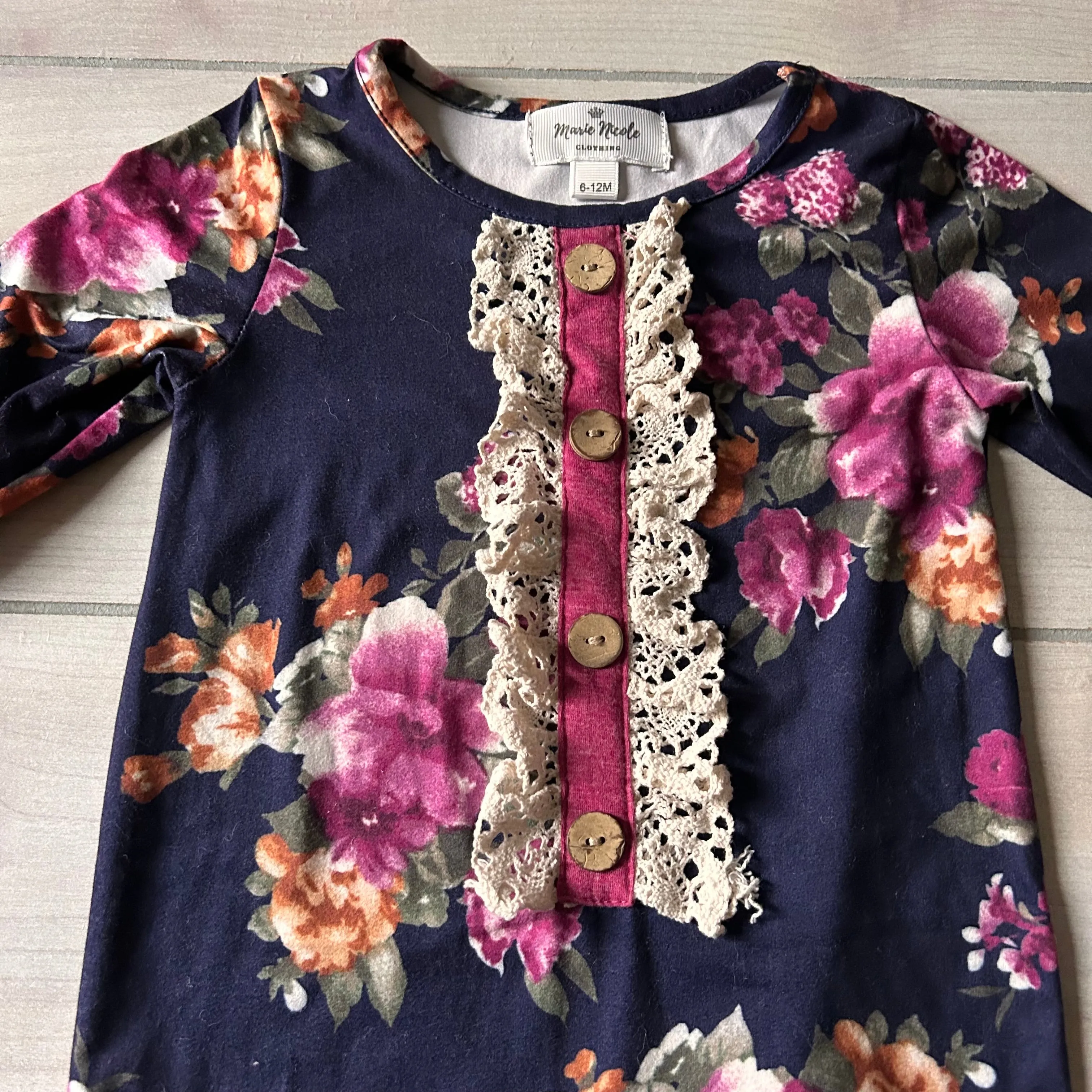 Marie Nicole Navy Floral Romper
