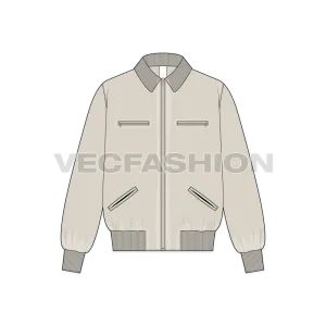 Mens Mechanic Jacket Flat Sketch