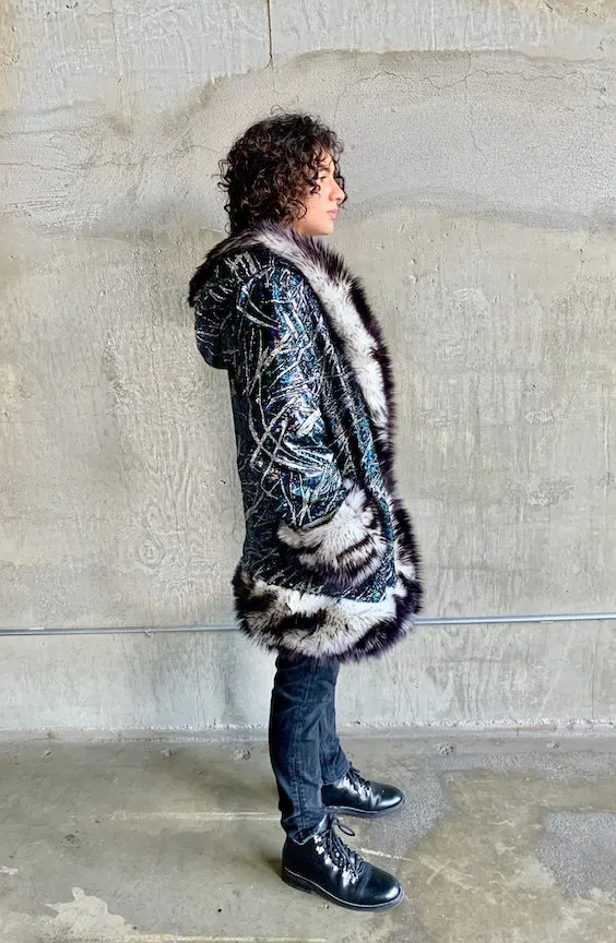 Men's Wizard Coat in "Black Galaxy"