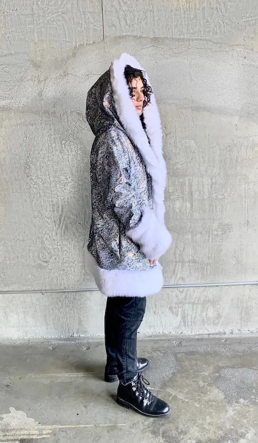 Men's Wizard Coat in "White Reptile"