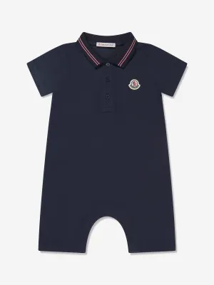 Moncler Enfant Baby Boys Polo Romper in Navy