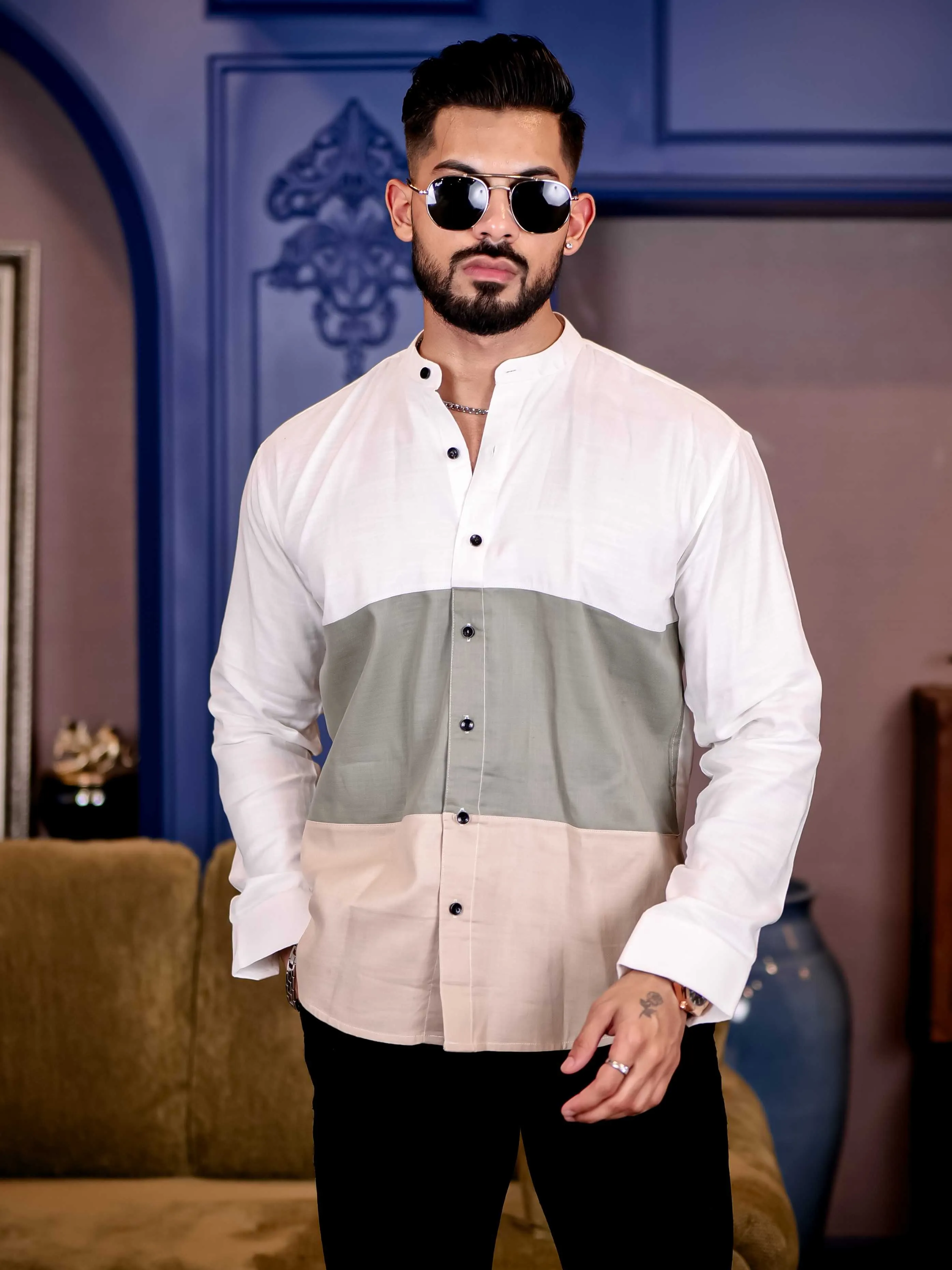 Multi Color Cut n sew Premium Kurta Linen Shirt For Men