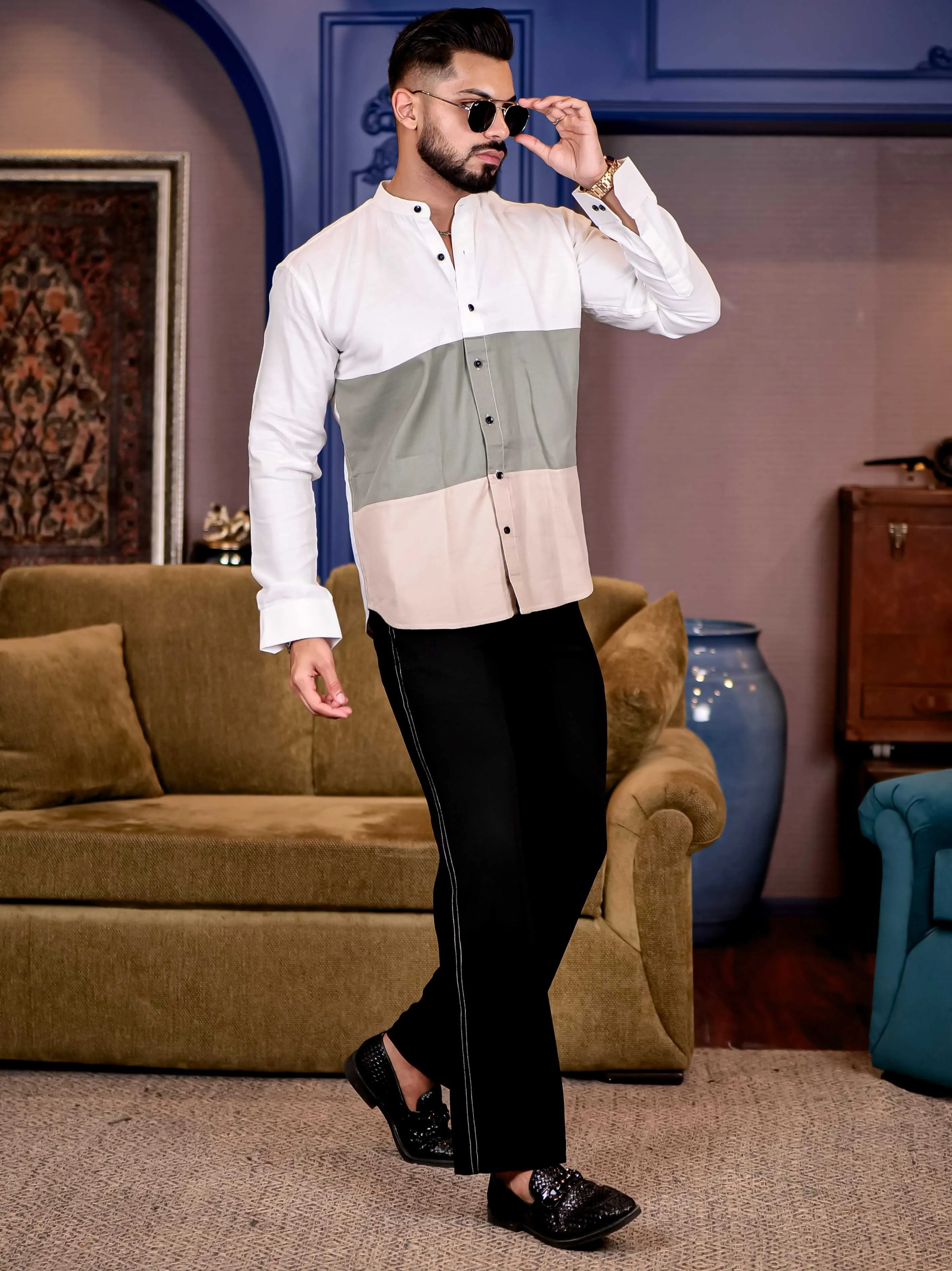 Multi Color Cut n sew Premium Kurta Linen Shirt For Men