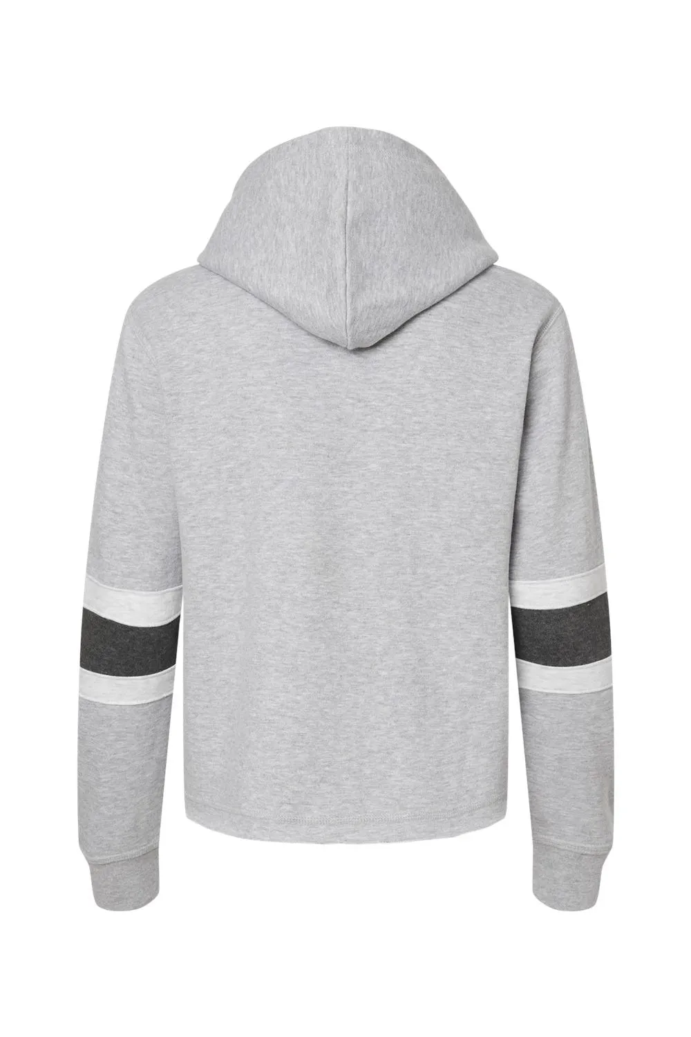 MV Sport Womens Sueded Fleece Thermal Lined Hooded Sweatshirt Hoodie - Heather Grey/Ash Grey/Charcoal Grey - Closeout