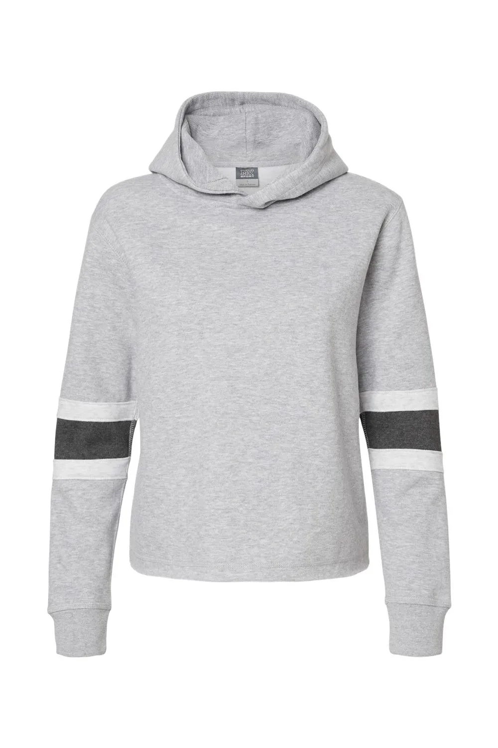 MV Sport Womens Sueded Fleece Thermal Lined Hooded Sweatshirt Hoodie - Heather Grey/Ash Grey/Charcoal Grey - Closeout