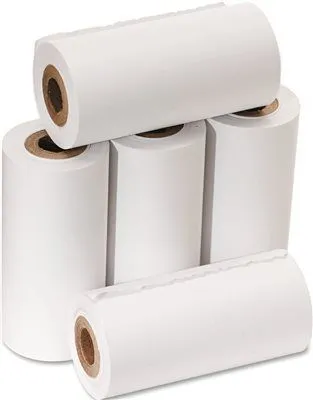 One-Ply Adding Machine/Calculator Rolls' 2-1/4 In. X 17 Ft' White' 5/Pack