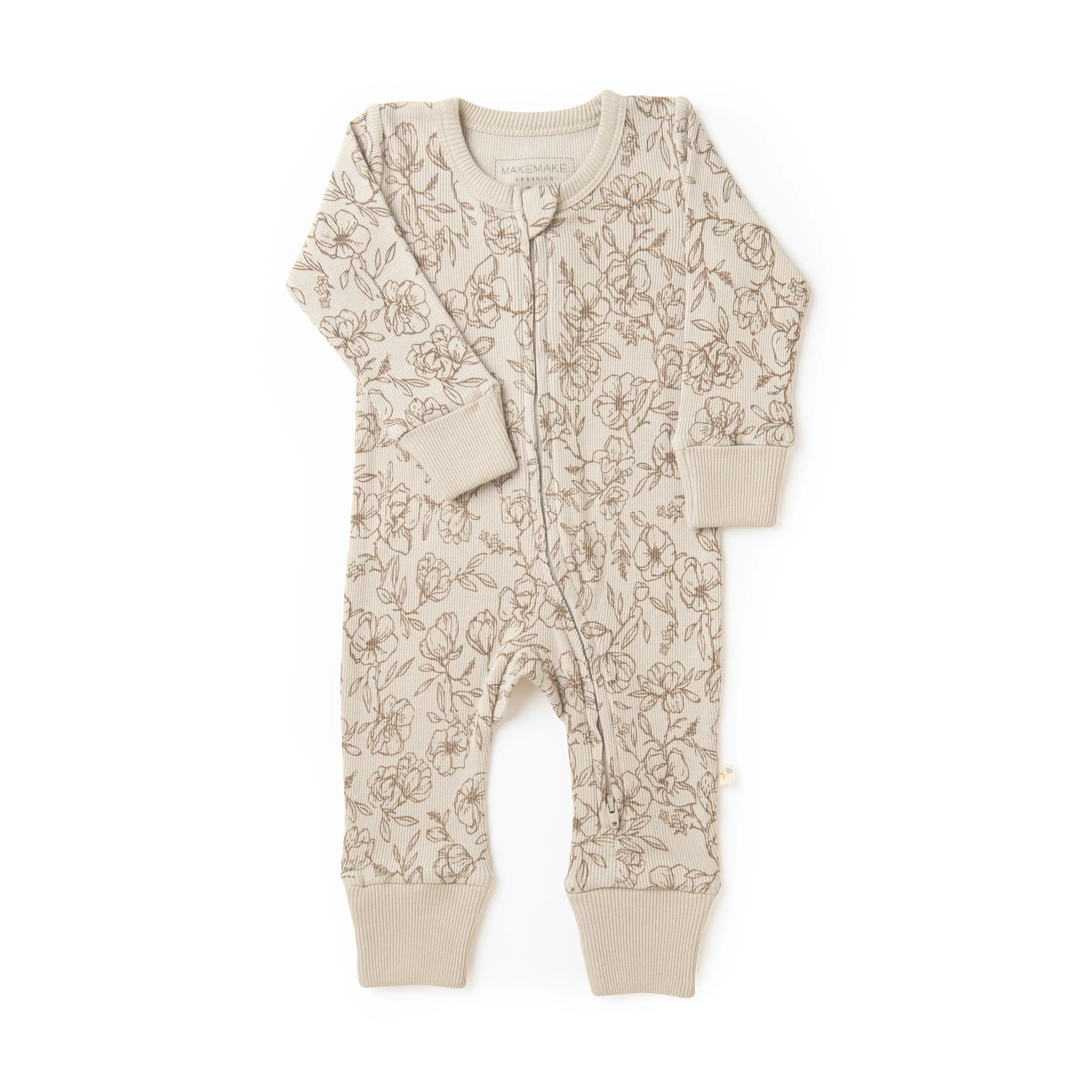 Organic Baby 2-Way Zip Romper - Vintage Bloom
