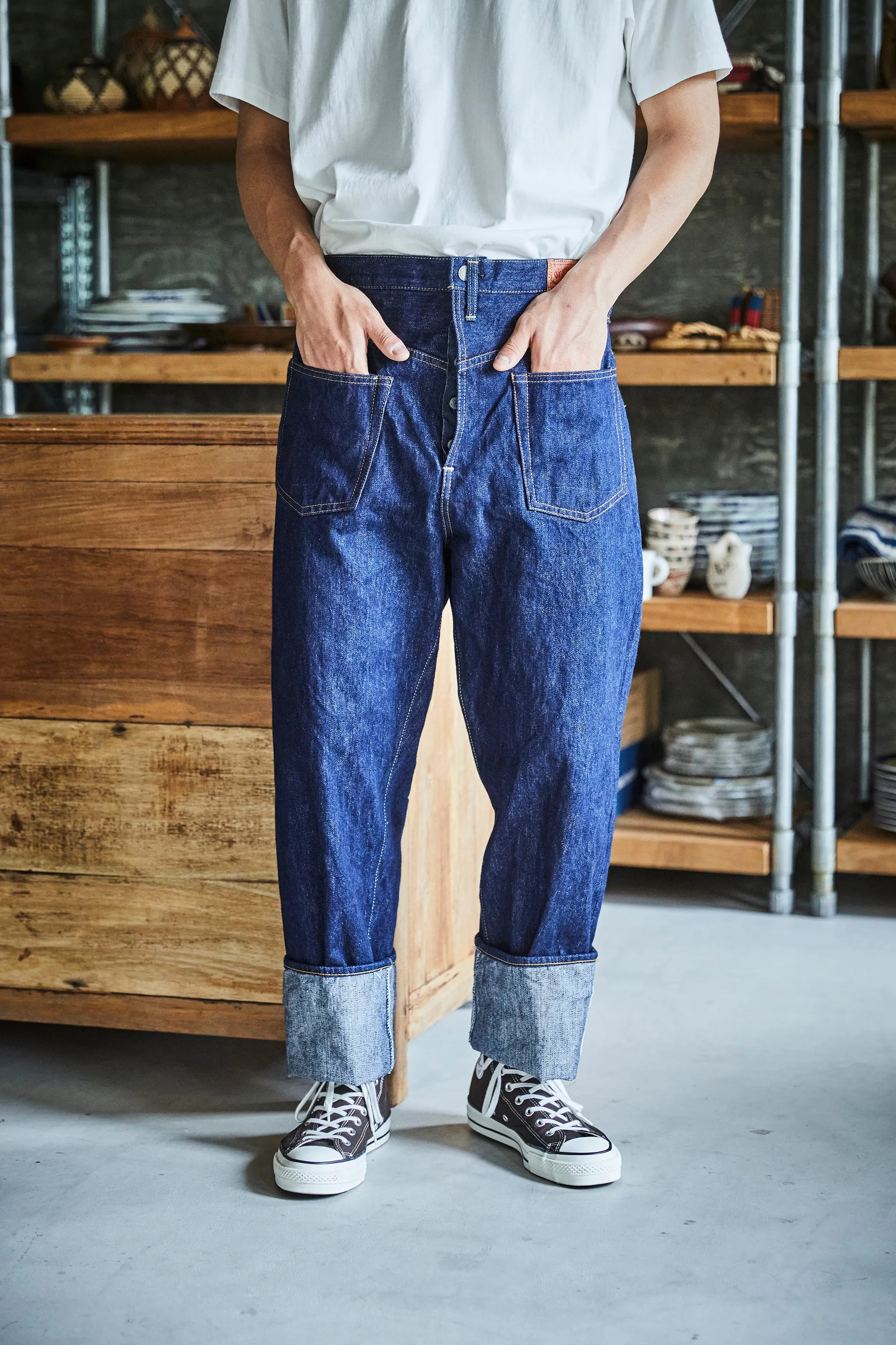orSlow "wolSro" BACKWARD JEANS - One Wash