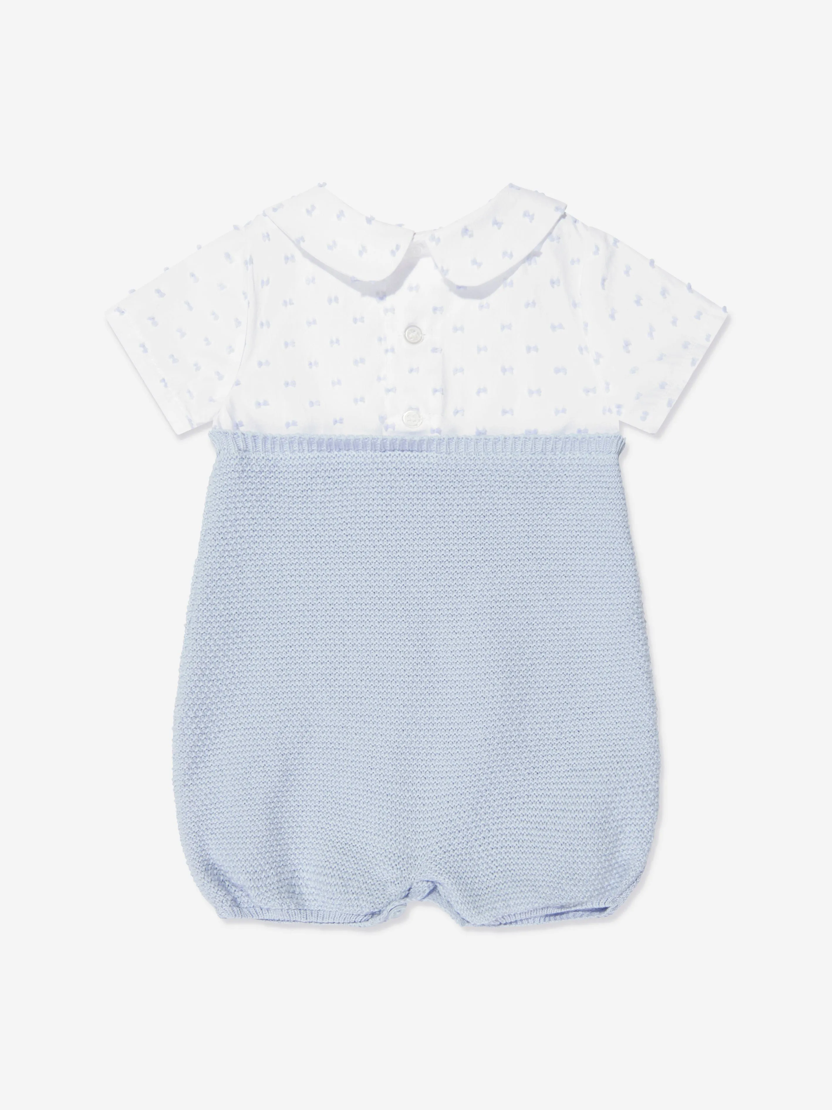 Paz Rodriguez Baby Boys Dugaree Romper in Blue