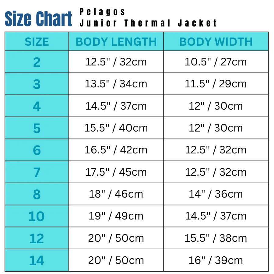 Pelagos Boys Thermal Jacket - Asst