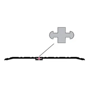 Pemko PY45BL-184" Thermal Plastic Insert  for 1/4" Tall Thermal Break Thresholds, Insert Used To Connect Saddle, Black Polypropylene