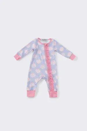 Pink pumpkin girl romper