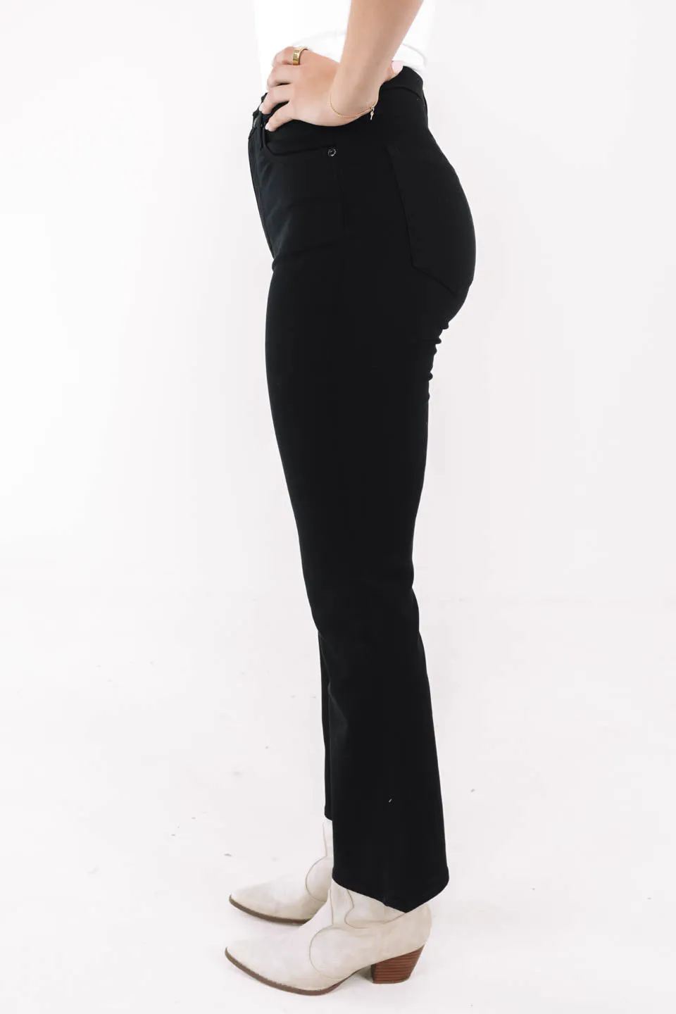 Pistola Lennon High Rise Crop Boot Jeans - Noir