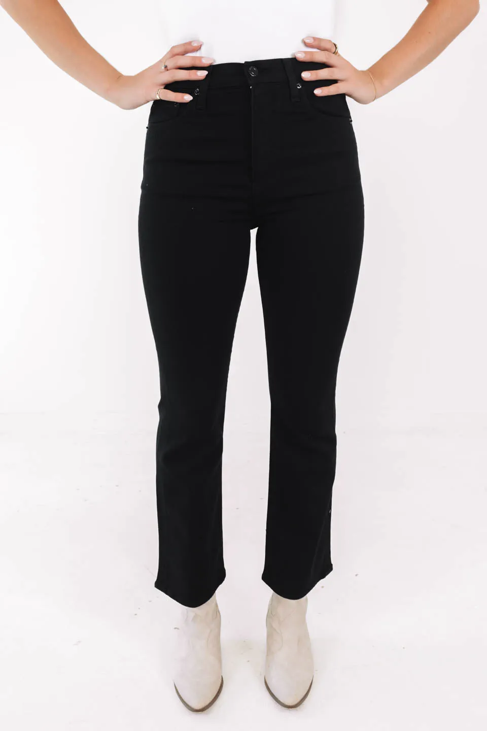 Pistola Lennon High Rise Crop Boot Jeans - Noir