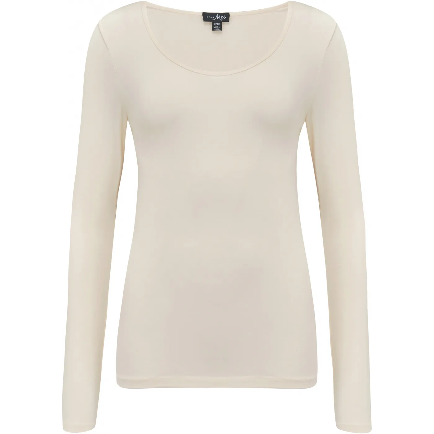 Pour Moi Second Skin Long Sleeve Vest Top | Ivory