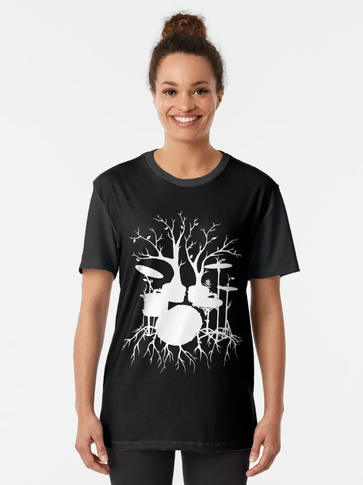 "Drum Tree: The Rhythm of Nature" Graphic T-Shirt
