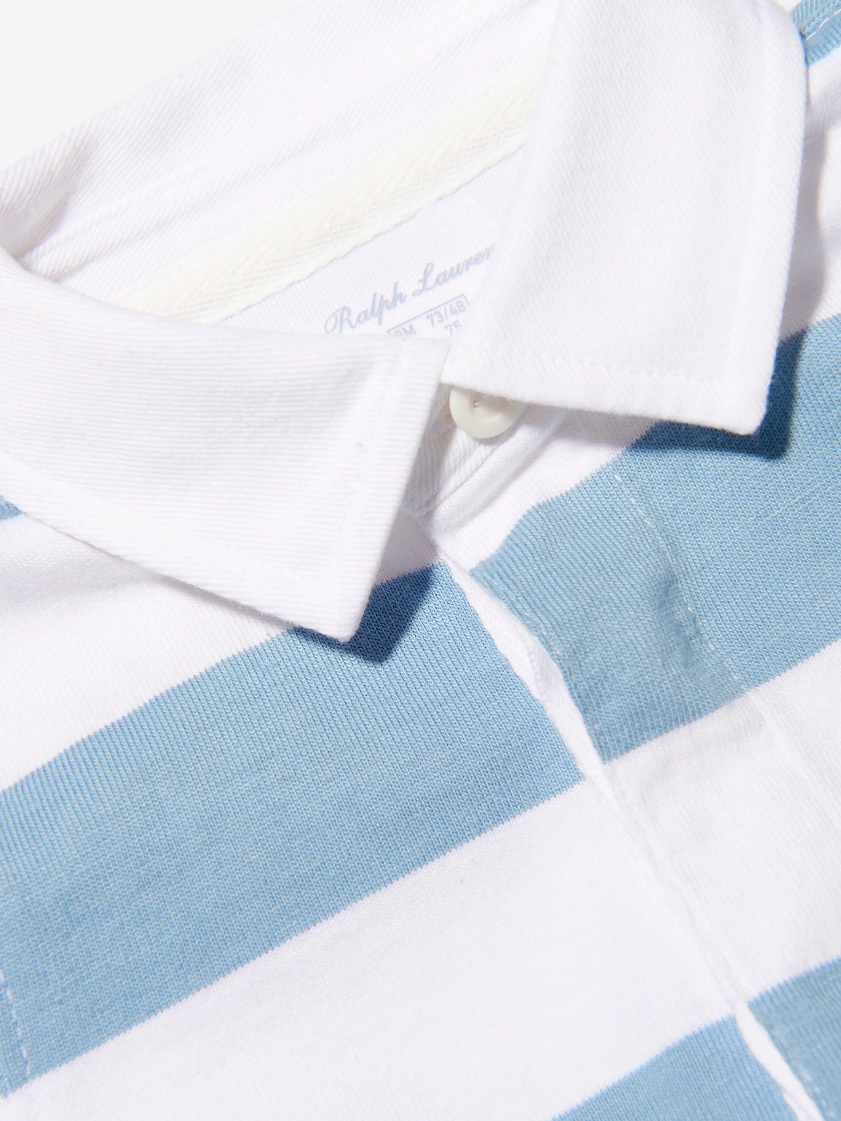 Ralph Lauren Baby Boys Striped Rugby Romper in Blue