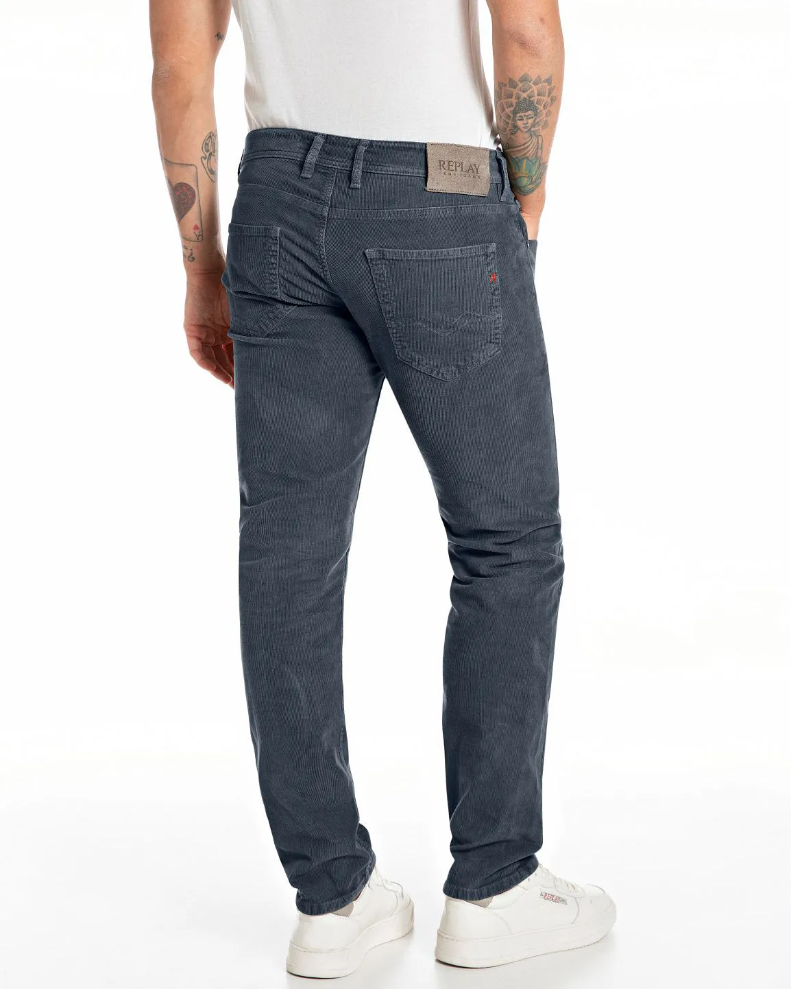 Replay Grover Straight Fit Mens Cords - Blue