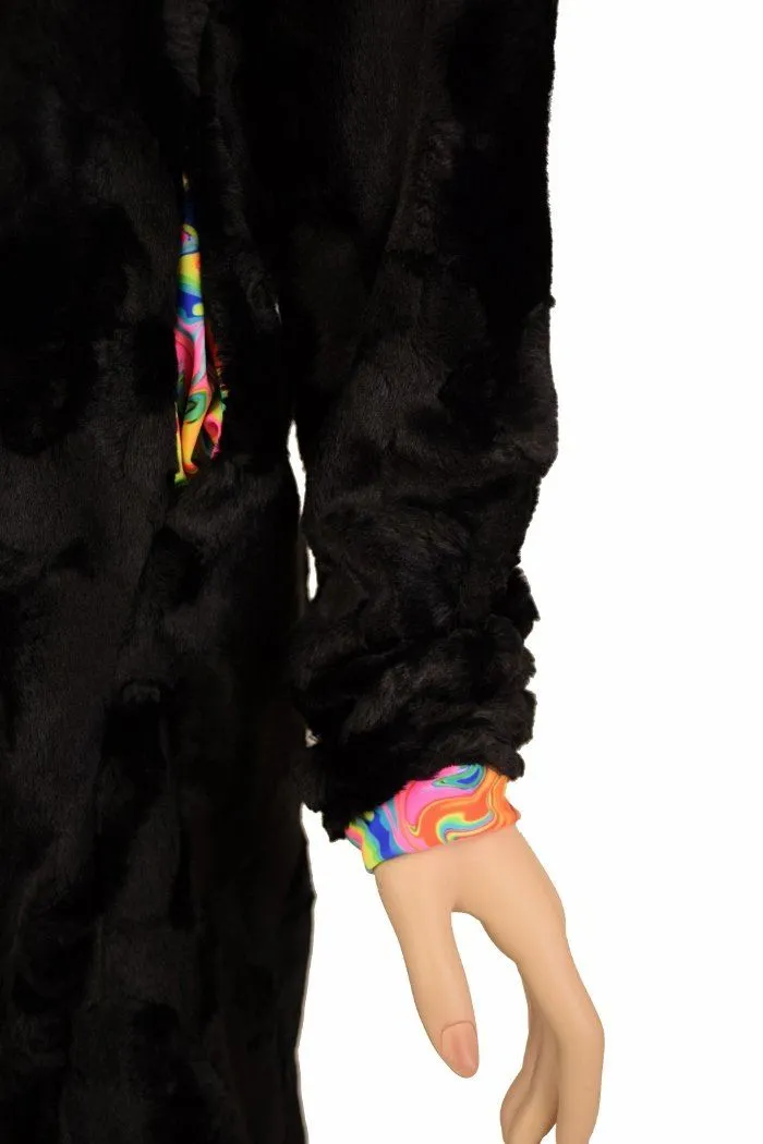 Reversible Minky A Line Coat with Kitty Ears