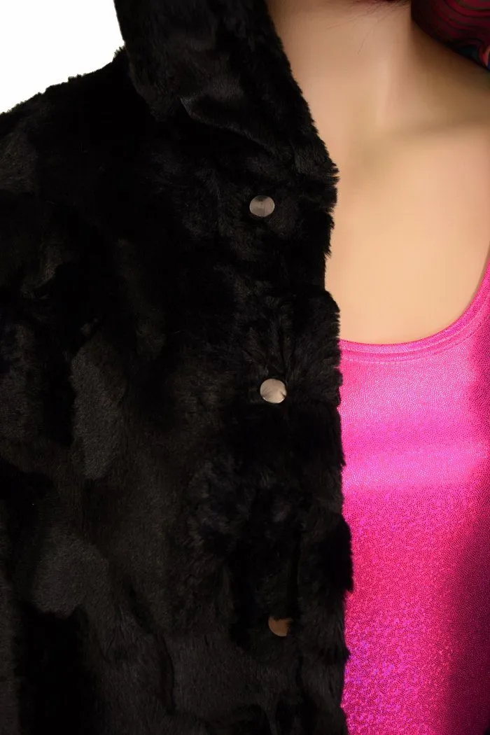 Reversible Minky A Line Coat with Kitty Ears