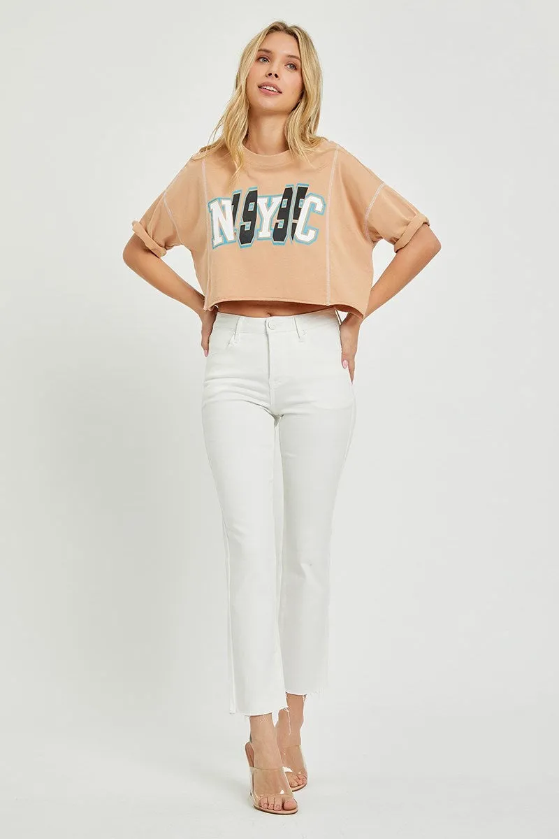 Risen Jeans - Mid Rise Straight Raw Edge Jeans - RDP5203