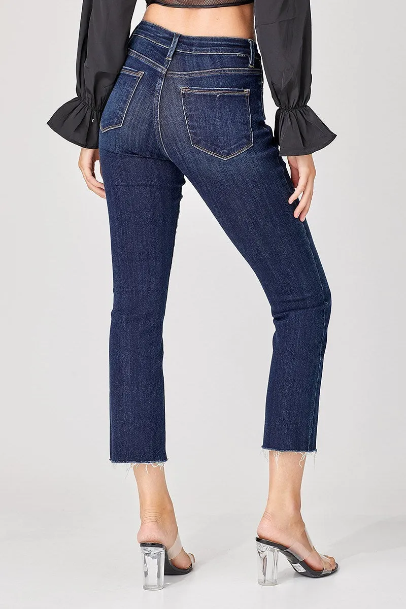 Risen Jeans - Mid Rise Straight Raw Edge Jeans - RDP5203