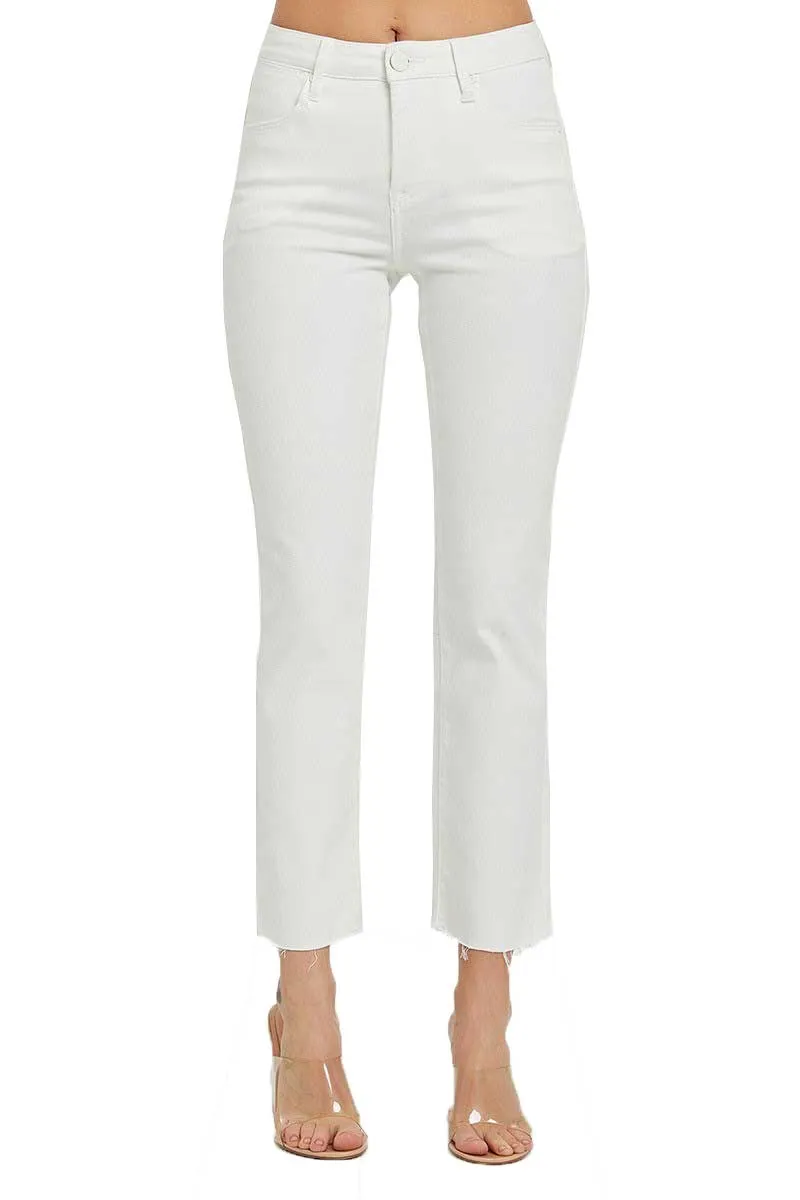 Risen Jeans - Mid Rise Straight Raw Edge Jeans - RDP5203