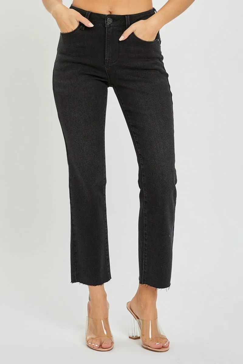Risen Jeans - Mid Rise Straight Raw Edge Jeans - RDP5203