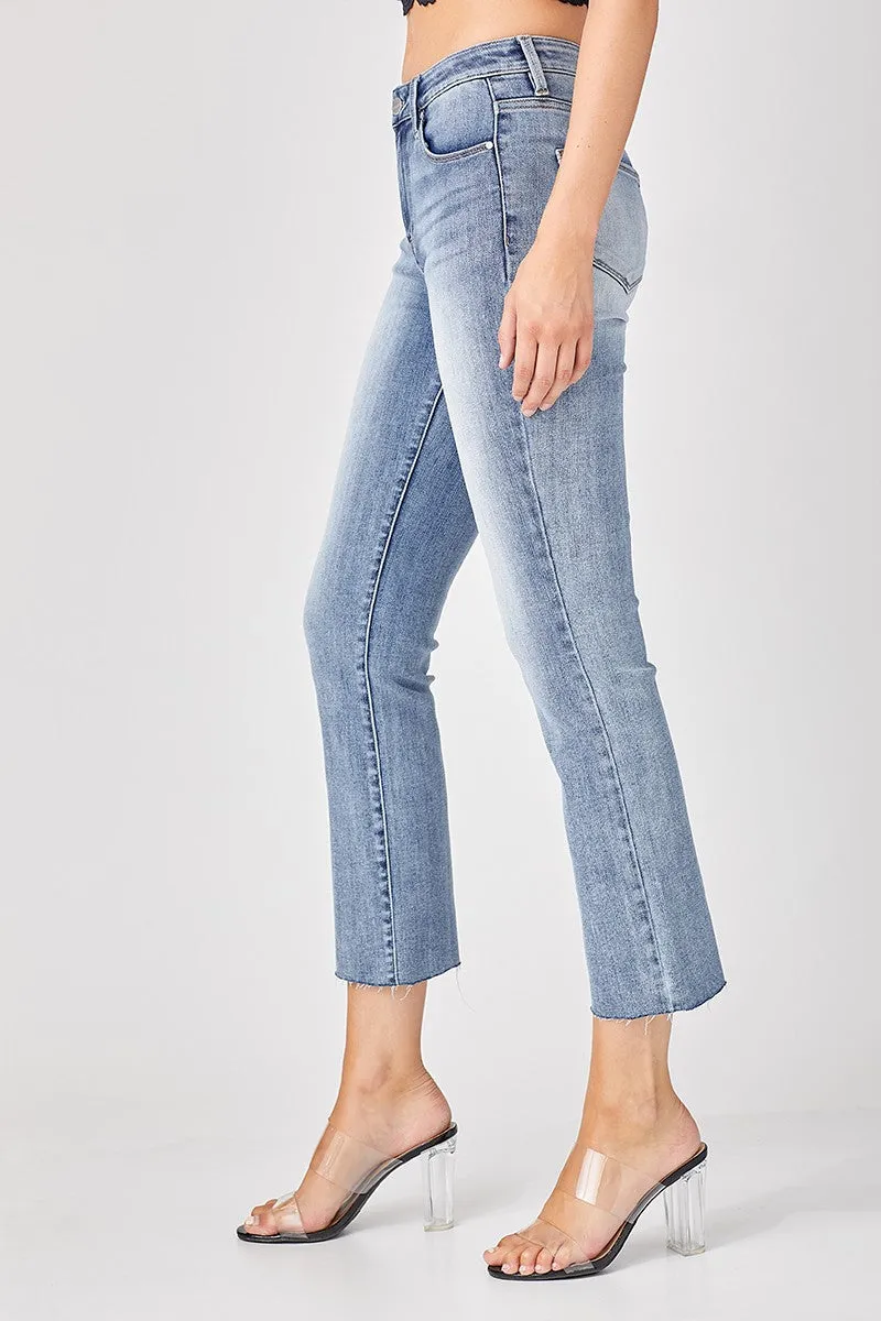 Risen Jeans - Mid Rise Straight Raw Edge Jeans - RDP5203