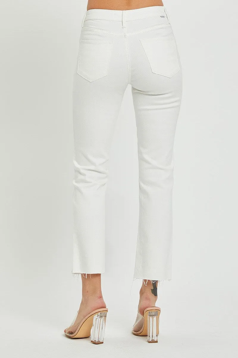 Risen Jeans - Mid Rise Straight Raw Edge Jeans - RDP5203
