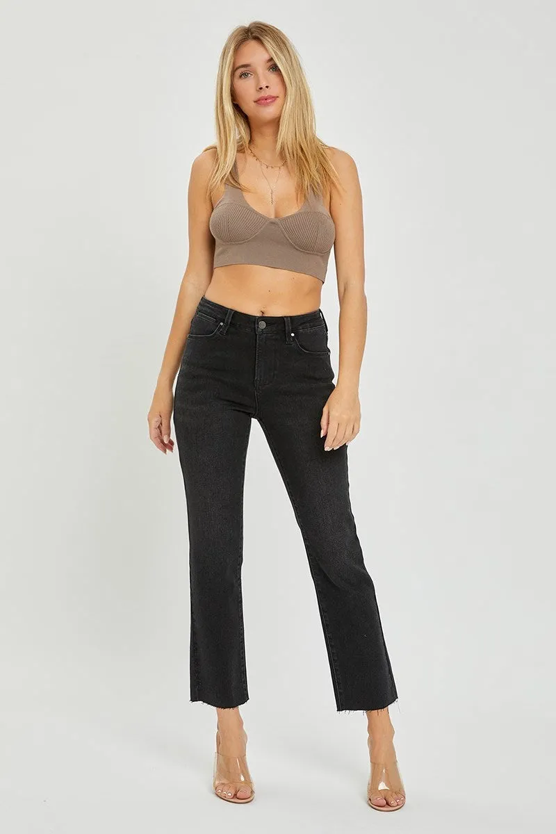 Risen Jeans - Mid Rise Straight Raw Edge Jeans - RDP5203