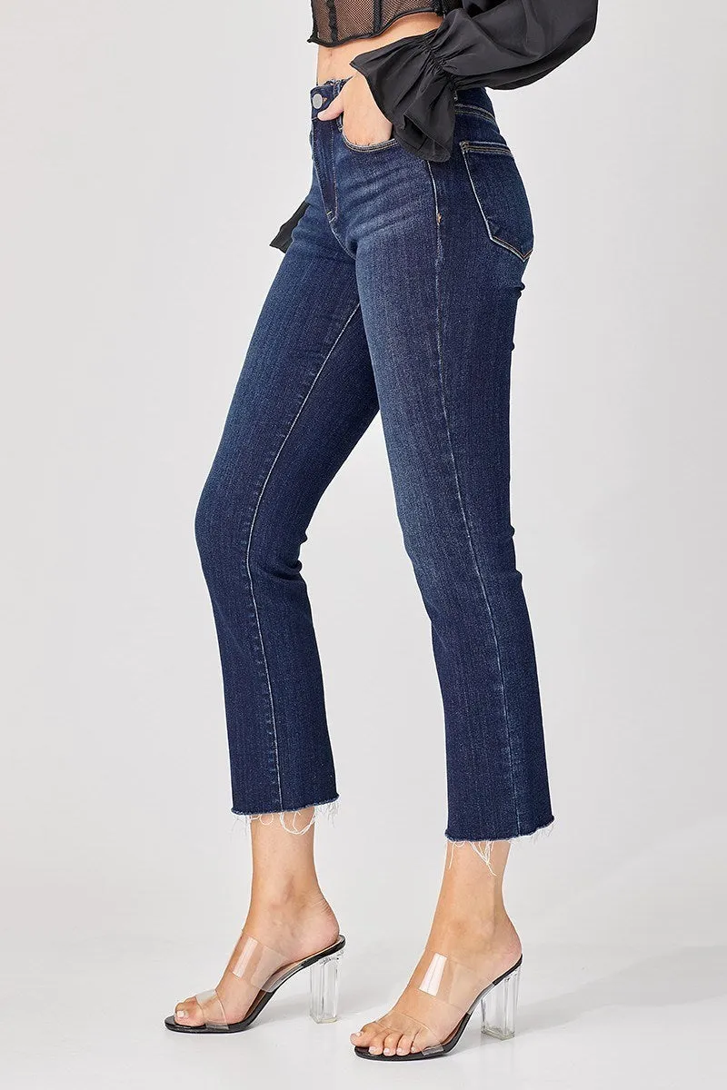 Risen Jeans - Mid Rise Straight Raw Edge Jeans - RDP5203