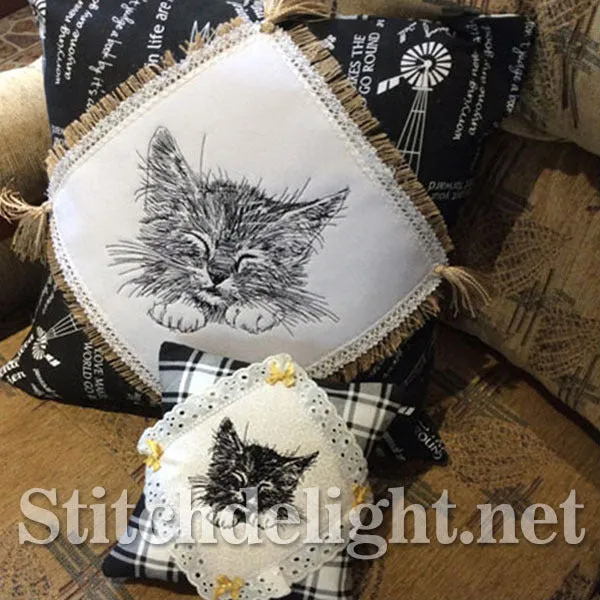 SDS0245 In the Hoop Cat Pillow