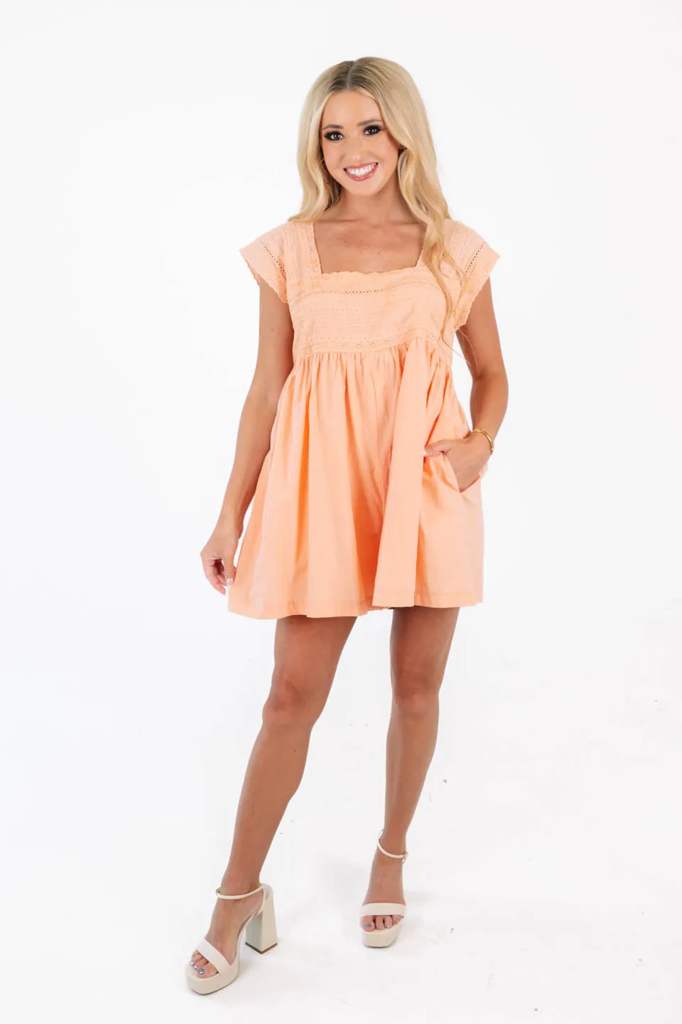 See For Yourself Romper - Peach