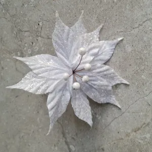 Silver frosted white flower