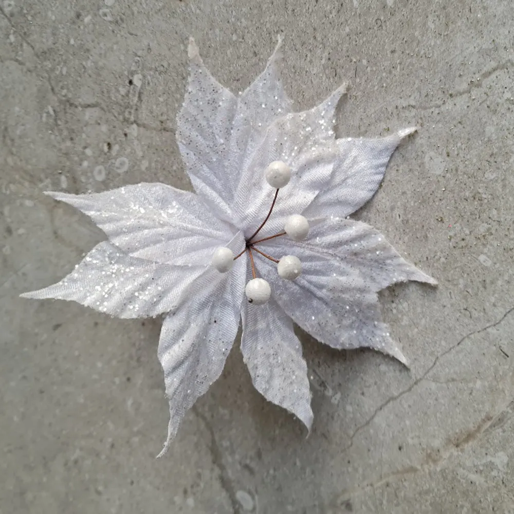 Silver frosted white flower